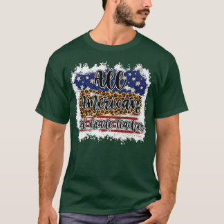 All American 3rd Grade Teacher Leopard Matching Sc T Shirt
