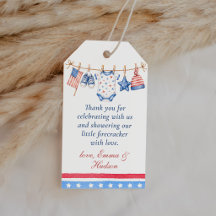 All American 4:e juli Baby Shower Tacksamhetsprese