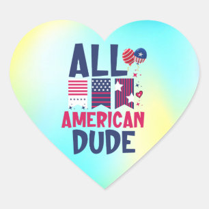 All American-6993 Hjärtformat Klistermärke
