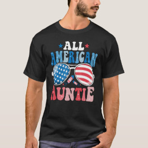 All American Auntie Sunglasses 4:e juli-familjen T Shirt