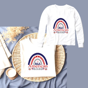 All American Babe Rött vitt blått Patriotic Rainbo T Shirt