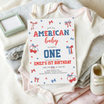 All American Baby 1-års inbjudan