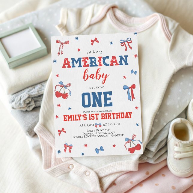 All American Baby 1-års inbjudan (Skapare uppladdad)