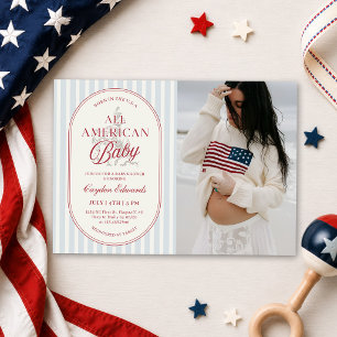 All American Baby 4:e Juli Baby Shower Foto Inbjudningar