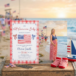 All American Baby Shower Photo Invitation Inbjudningar