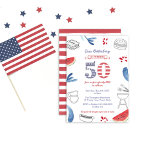 All-American BBQ Grill 50:e Födelsedagsfesten Inbjudningar<br><div class="desc">Stars och stripes 50:e födelsedagsinbjudan för en familjefvänlig cookout eller picknic party</div>