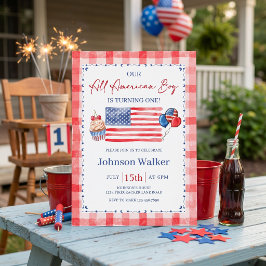 All American Birthday Invitation Inbjudningar