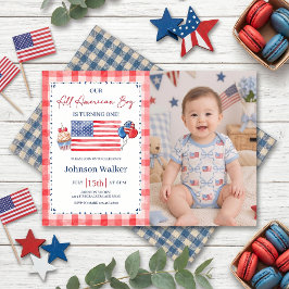 All American Birthday Photo Invitation Inbjudningar