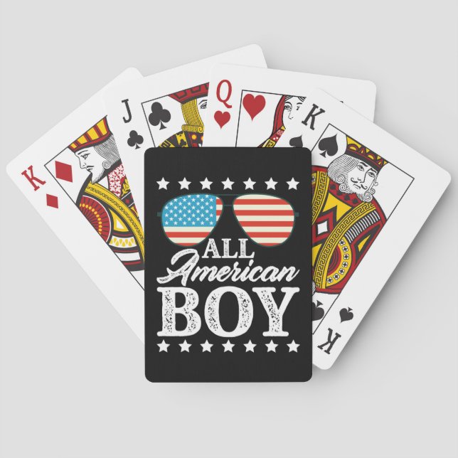 All American Boy 4:e juli USA Sunglasses Casinokort (Baksidan)
