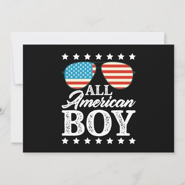 All American Boy 4 juli USA solglasögon  Inbjudningar (Framsida)