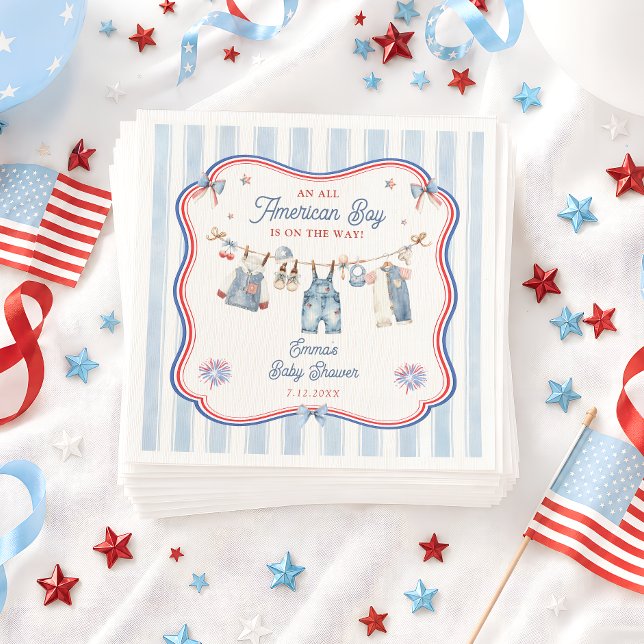 All American Boy Baby Shower Pappersservett (Skapare uppladdad)