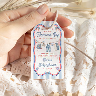 All American Boy Baby Shower Tack Kort