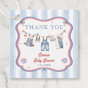 All American Boy Baby Shower Tack kort Gåvor Etiketter