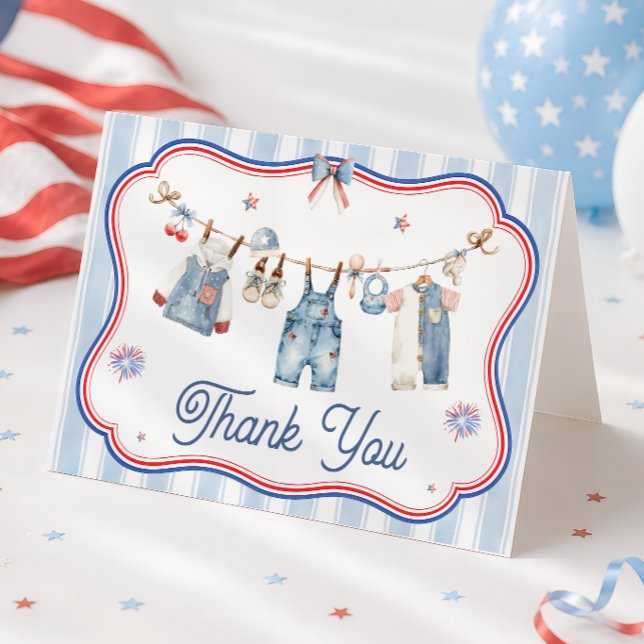 All American Boy Baby Shower Tacksamhetskort Tack Kort (Skapare uppladdad)
