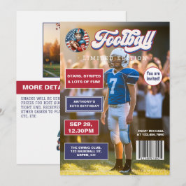 All American Boy Football Magazine Omslag Födelsed Inbjudningar