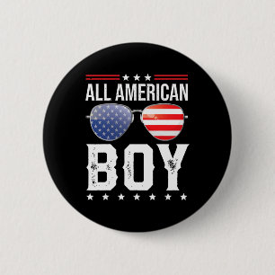 All American Boy Matching Family Fjärde Jul Knapp