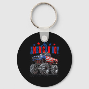 All American Boy Monster Truck Patriotisk Amerika Nyckelring