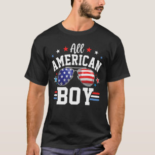 All American Boy Patriotic USA flagga 4 juli Famil T Shirt