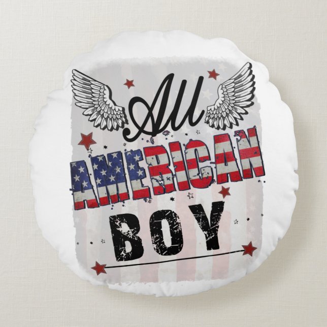 All American Boy Rund Kudde (Framsidan)