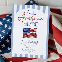 All American Bride Bachelorette Invitation