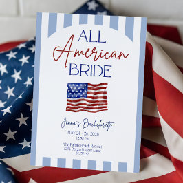 All American Bride Bachelorette Invitation Inbjudningar