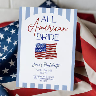 All American Bride Bachelorette Invitation Inbjudningar