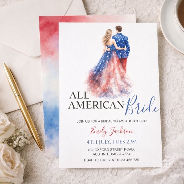 All American Bride Bridal Shower Invitation Inbjudningar (Skapare uppladdad)