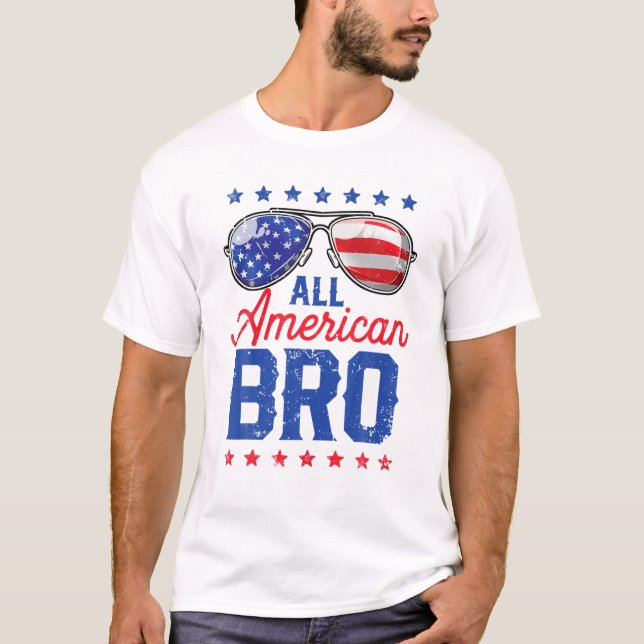 All American Bro 4:e juli-Manar-familjen som match T Shirt (Framsida)
