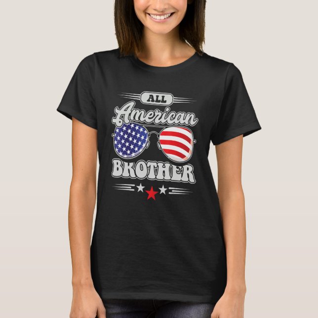 All American Brother 4th Of July Family Matching T Shirt (Framsida)