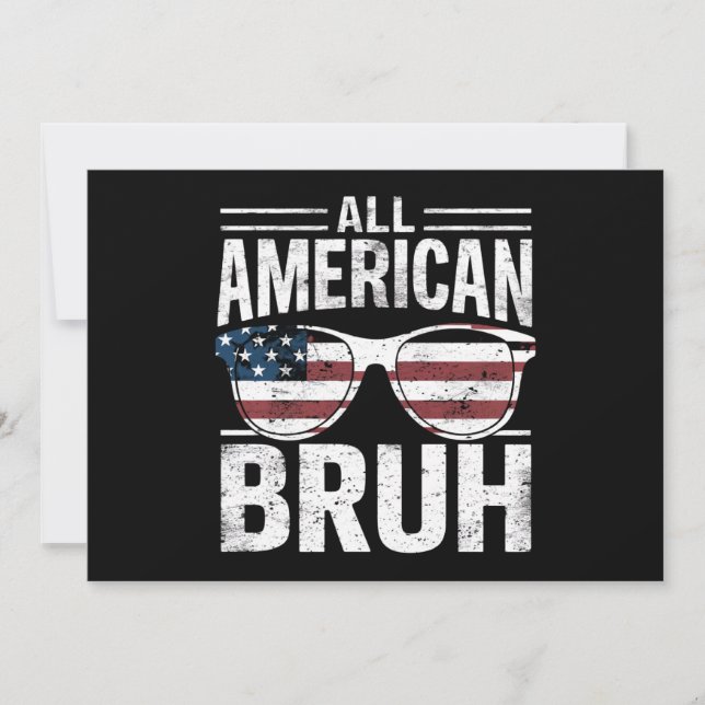 All American Bruh 4:e juli Boys Patriotic Inbjudningar (Framsida)