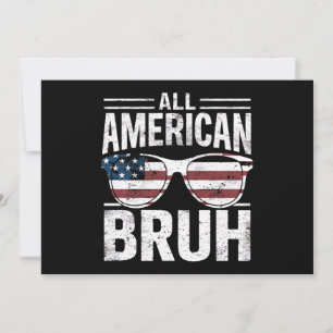 All American Bruh 4:e juli Boys Patriotic Inbjudningar