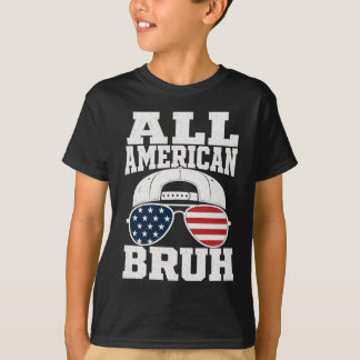 All American Bruh 4:e Juli Pojkar Barn Patriotiska T Shirt