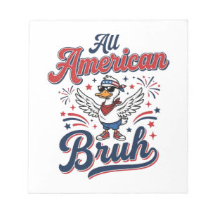 All American Bruh Patriotisk Anka Vintage T-Shirt_ Anteckningsblock
