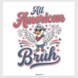 All American Bruh Patriotisk Anka Vintage Tröja_1 Klistermärken