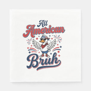 All American Bruh Patriotisk Anka Vintage Tröja_1 Pappersservett
