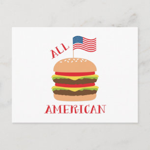 All American Burger Vykort