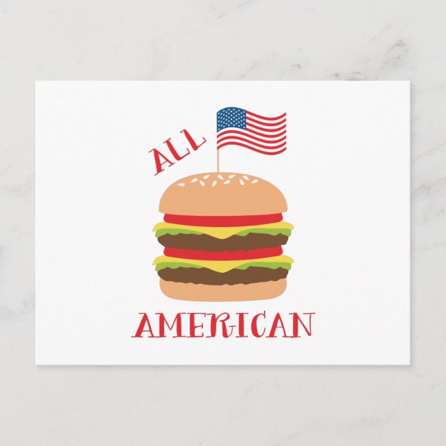 All American Burger Vykort (Framsida)