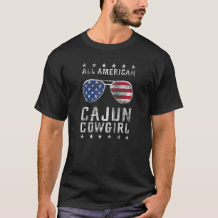 All American Cajun Cowgirl USA flagga Sunglasses W T Shirt