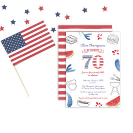 All-American Cookout Grill 70:e Födelsedagsfesten Inbjudningar