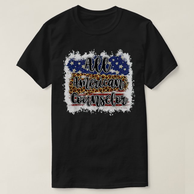 All American Counseld Leopard Matching School T-S T Shirt (Design framsida)