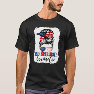 All American Counselor Paint Background Teacher Li T Shirt