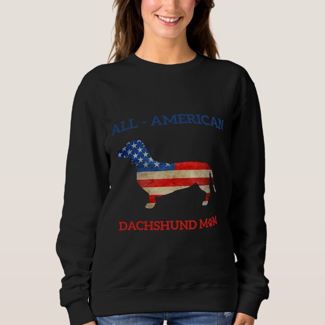 All American Dachshund Mamma Anpassningsbar Hund T Shirt (Framsida)