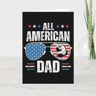 All American Dad 4 juli Fars dag Solglasögon Kort