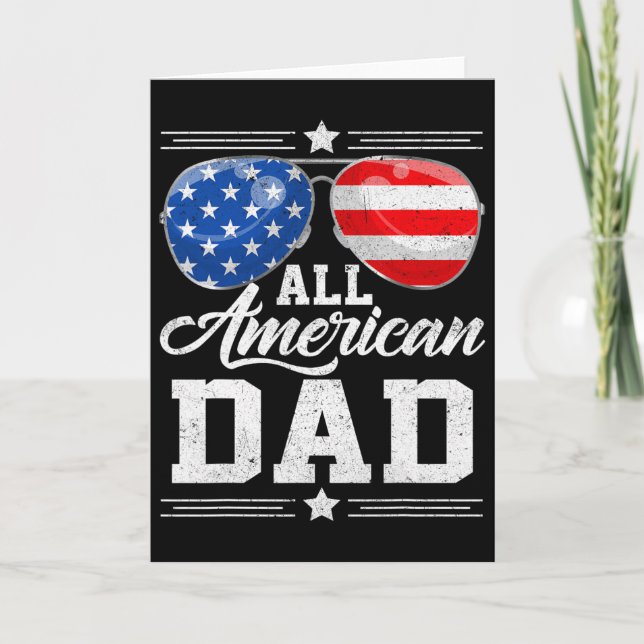 All American Dad 4 juli Fars dag Solglasögon Kort (Framsida)