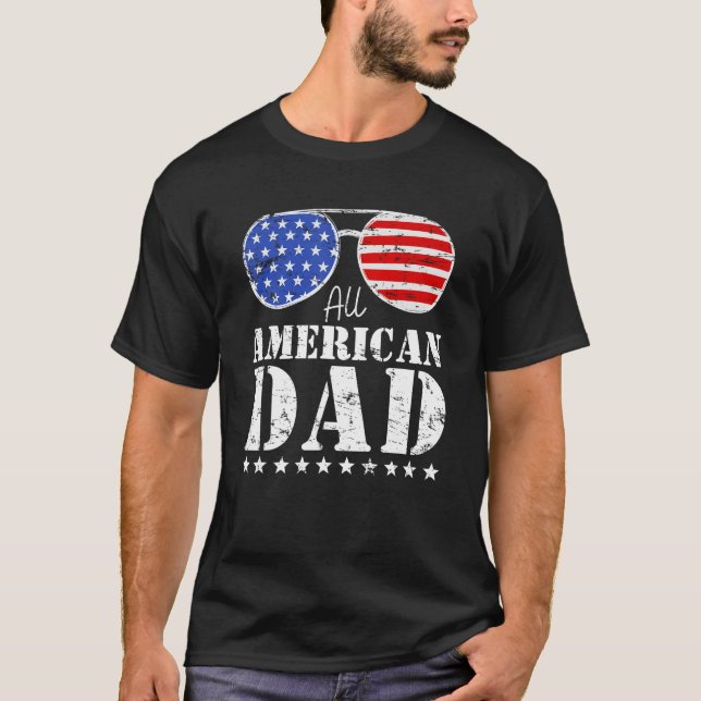All American Dad Matching Family 4th of July USA S T Shirt (Framsida)