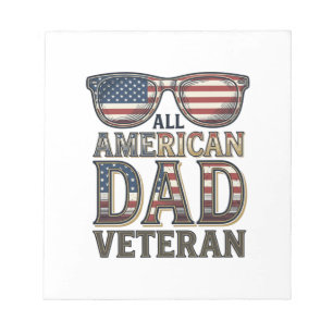 All American Dad Veteran Patriotiska Solglasögon T Anteckningsblock
