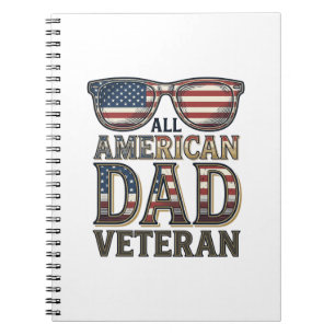 All American Dad Veteran Patriotiska Solglasögon T Anteckningsbok