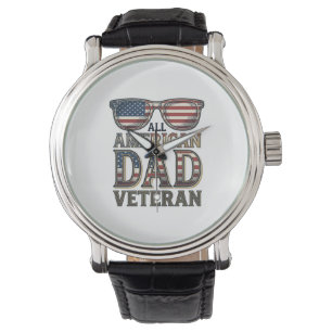 All American Dad Veteran Patriotiska Solglasögon T Armbandsur