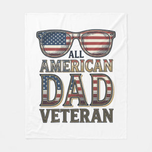 All American Dad Veteran Patriotiska Solglasögon T Fleecefilt