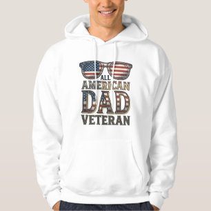 All American Dad Veteran Patriotiska Solglasögon T Hoodie